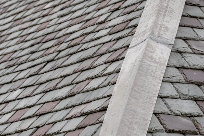 Natural slate roof installed on a residential home